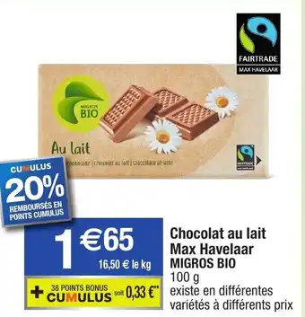 Chocolat au lait Mac Havelaar