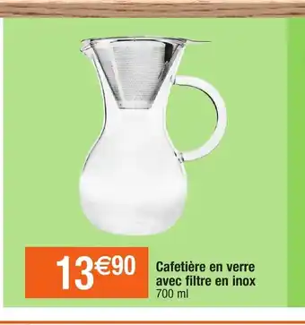 Cafetiére En Verre Avec Filtre En Inox