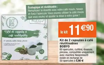 Kit De 2 Capsules a Café Réutilisables BOBYO