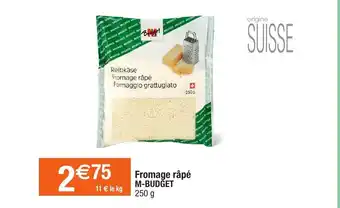 Migros Fromage Rapé M-budget offre