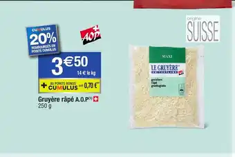 Migros Gruyére Rapé A.O.P offre