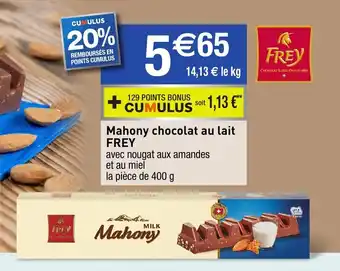 Migros Mahony Chocolat Au Lait Frey offre