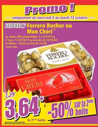 Norma Ferrero Rocher Ou Mon Chéri offre