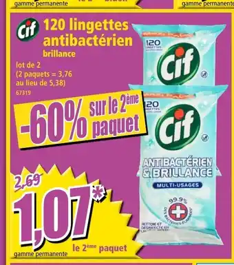 Norma 120 Lingettes Antibactérien offre