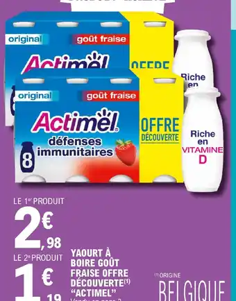 E.Leclerc YAOURT À BOIRE GOÛT FRAISE OFFRE DÉCOUVERTE ACTIMEL" offre