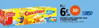 E.Leclerc BÂTONNETS PANÉS CROUSTIBAT COLIN D'ALASKA MSC SURGELÉ offre