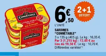 E.Leclerc SARDINES "CONNÉTABLE" offre