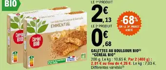 E.Leclerc GALETTES AU BOULGOUR BIO CÉRÉAL BIO offre