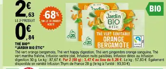 E.Leclerc THÉ BIO "JARDIN BIO ÉTIC" offre