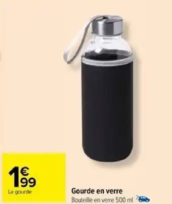 Carrefour Gourde en verre Bouteille en verre 500 mil offre
