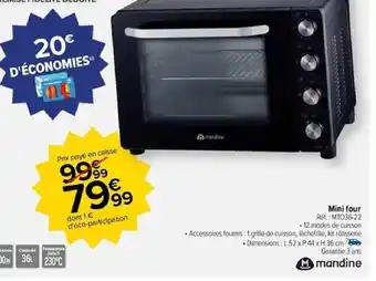 Carrefour Mini four Réf: MTO36-22 offre