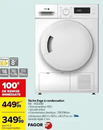 Carrefour Sèche linge à condensation offre