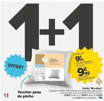 Carrefour Oreiller "Microfibre" offre