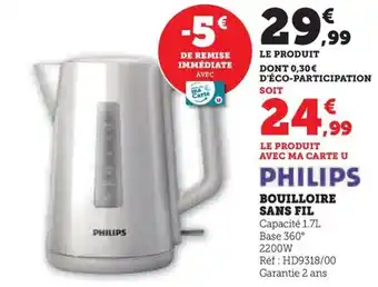 Super U BOUILLOIRE SANS FIL offre