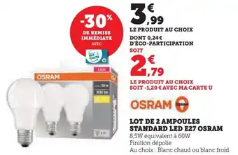 LOT DE 2 AMPOULES STANDARD LED E27 OSRAM