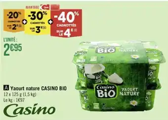 Yaourt nature CASINO BIO