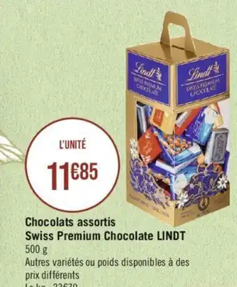 Casino Supermarchés Chocolats assortis Swiss Premium Chocolate LINDT offre