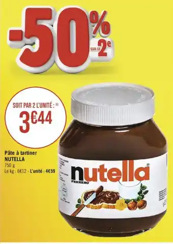 Casino Supermarchés Pâte à tartiner NUTELLA offre
