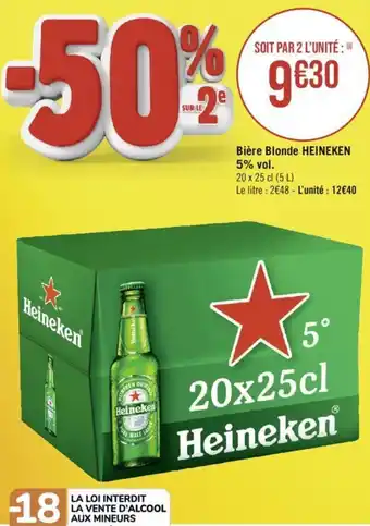 Casino Supermarchés Bière Blonde HEINEKEN 5% vol. offre