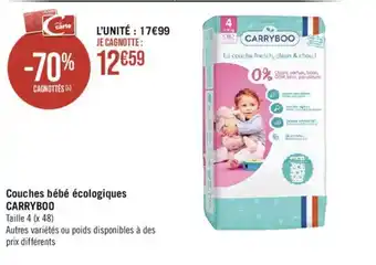 Couches bébé écologiques CARRYBOO