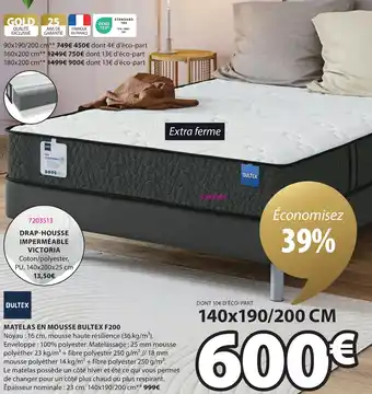 JYSK MATELAS EN MOUSSE BULTEX F200 offre