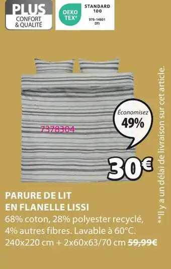 JYSK PARURE DE LIT EN FLANELLE LISSI offre