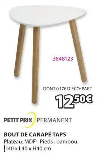 JYSK BOUT DE CANAPÉ TAPS offre