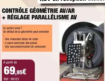 Autobacs CONTRÔLE GÉOMÉTRIE AV/AR + RÉGLAGE PARALLÉLISME AV offre