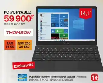 Darty PC PORTABLE offre
