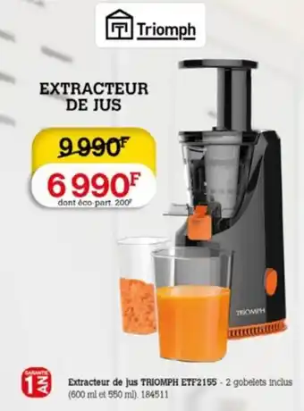 Extracteur de jus TRIOMPH ETF2155-2 gobelets inclus