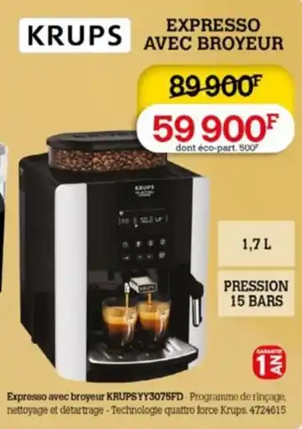 Expresso avec broyeur KRUPSYY3075FD