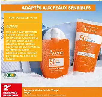 Carrefour maPara parapharmacie Gamme protection solaire Visage AVENE offre