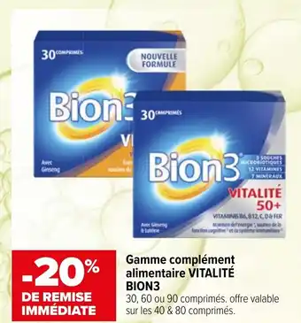 Carrefour maPara parapharmacie Gamme complément alimentaire VITALITÉ BION3 offre