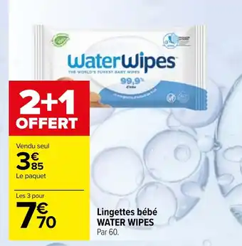 Lingettes bébé WATER WIPES Par 60.