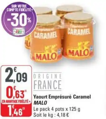 G20 Yaourt Emprésuré Caramel MALO offre
