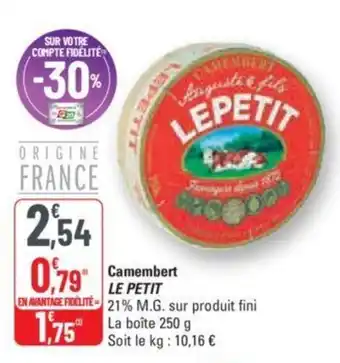 G20 Camembert LE PETIT offre
