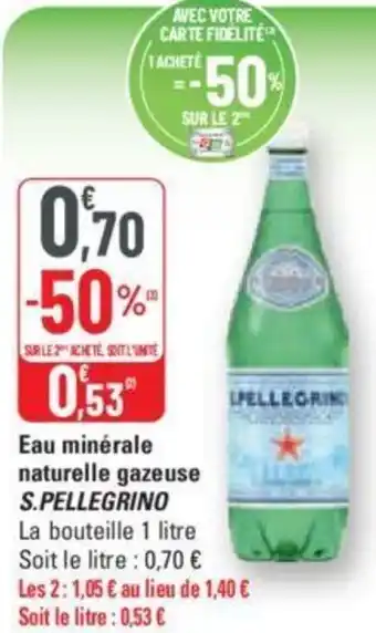 G20 Eau minérale naturelle gazeuse S.PELLEGRINO offre
