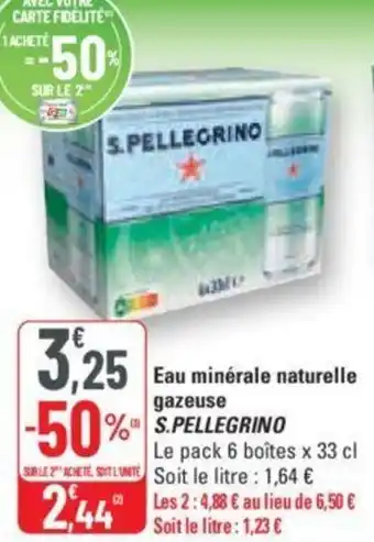 G20 Eau minérale naturelle gazeuse S.PELLEGRINO offre
