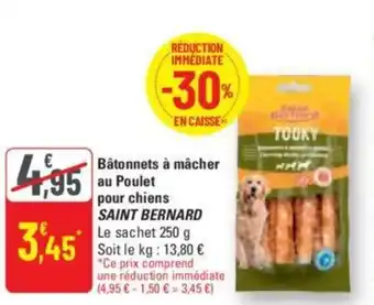 G20 Bâtonnets à mâcher au Poulet pour chiens SAINT BERNARD offre