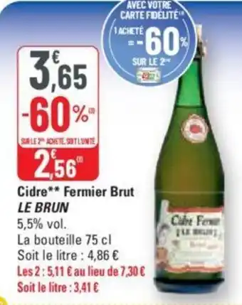 G20 Cidre** Fermier Brut LE BRUN offre