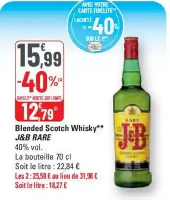 G20 Blended Scotch Whisky** J&B RARE offre