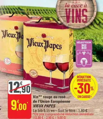 G20 Vin** rouge ou rosé de l'Union Européenne VIEUX PAPES offre