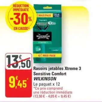 G20 Rasoirs jetables Xtreme 3 Sensitive Comfort WILKINSON offre