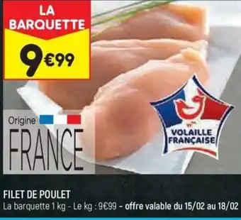 Leader Price FILET DE POULET offre
