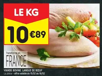 Leader Price VIANDE BOVINE LANGUE DE BŒUF La pièce - offre valable du 15/02 au 18/02 offre