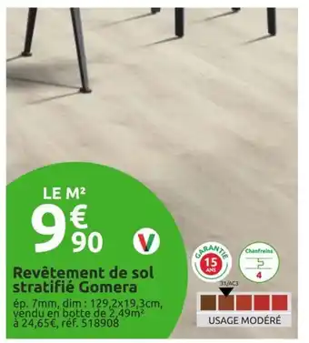 Mr Bricolage Revêtement de sol stratifié Gomera offre