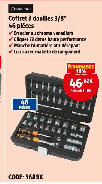 Screwfix MAGNUSSON Coffret à douilles 3/8 46 pièces offre
