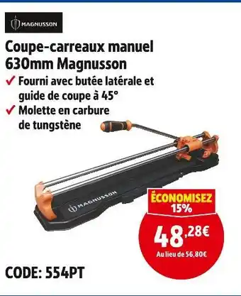 Screwfix Magnusson Coupe-carreaux manuel 630mm offre