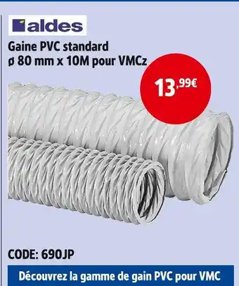 Screwfix Aldes Gaine PVC standard ø 80 mm x 10M pour VMCz offre