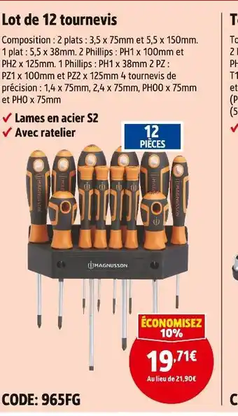 Screwfix MAGNUSSON Lot de 12 tournevis offre
